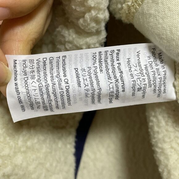 J.Crew Vintage Fleece Polartec® Sherpa Fleece Half-snap Pullover Beige Blue XXS - Picture 10 of 10